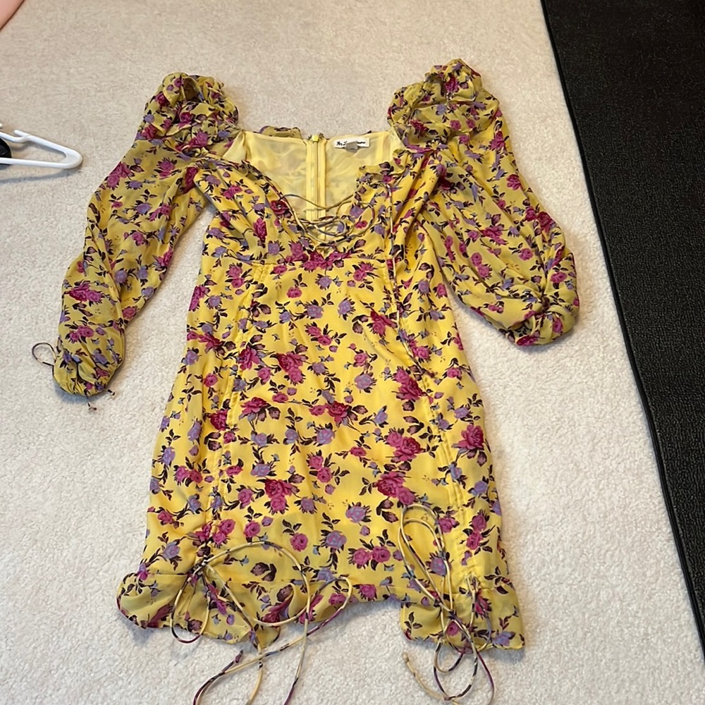For Love and Lemons Yellow Floral Dress